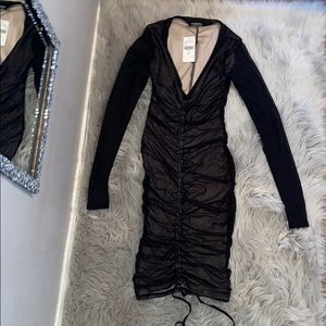 Fashion Nova body con black long sleeve dress